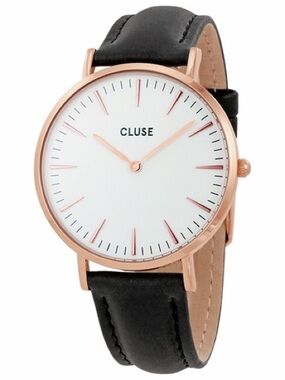 Cluse Watch CL18008 La Boheme Ladies Quartz Watch in rose gold and black